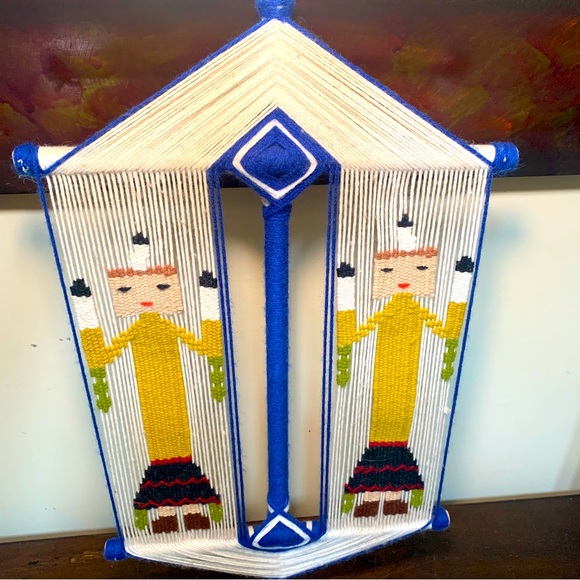 VTG Navajo Yei  Madala Gods Textile Fiber Wall Art 20" Beautiful colors - Picture 2 of 13